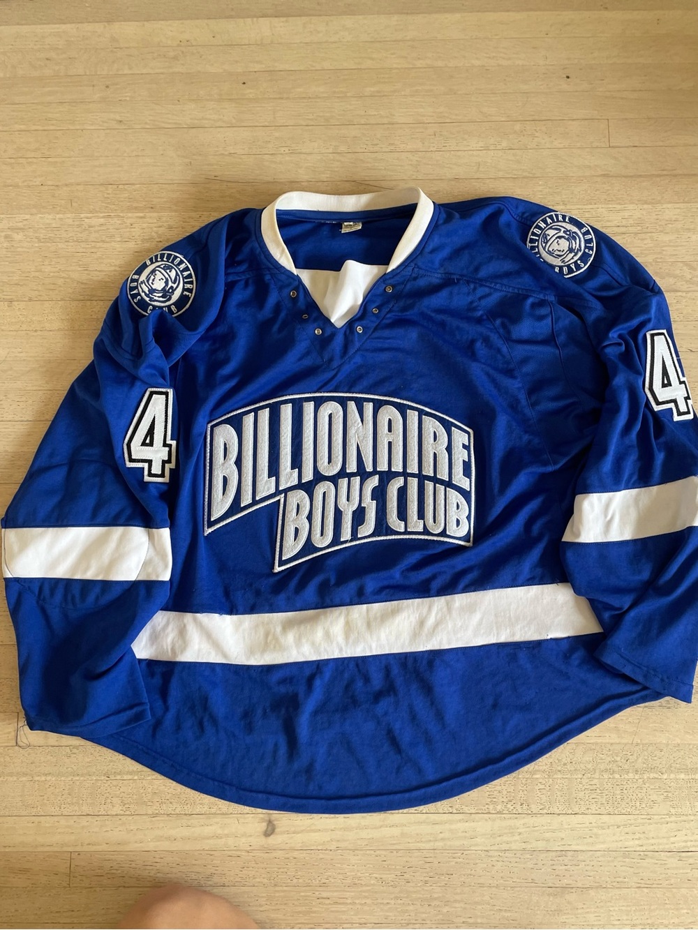 Billionaire Boys Club Royal Blue Hockey Jersey with White Accents